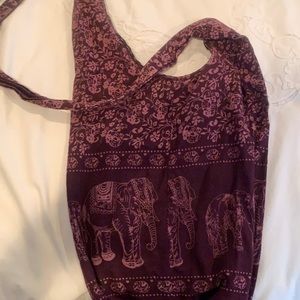 Purple Elephant Hippie Bag w/ zipper 💜